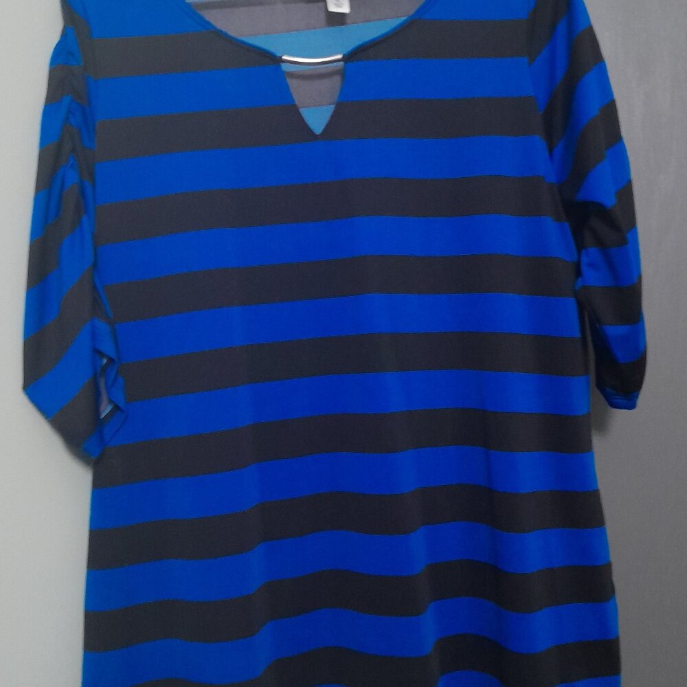 Ruched Sleeve Striped Shirt